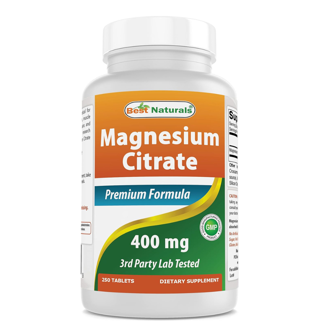Best Naturals - Magnesium Citrate 400mg, 250 tabletas