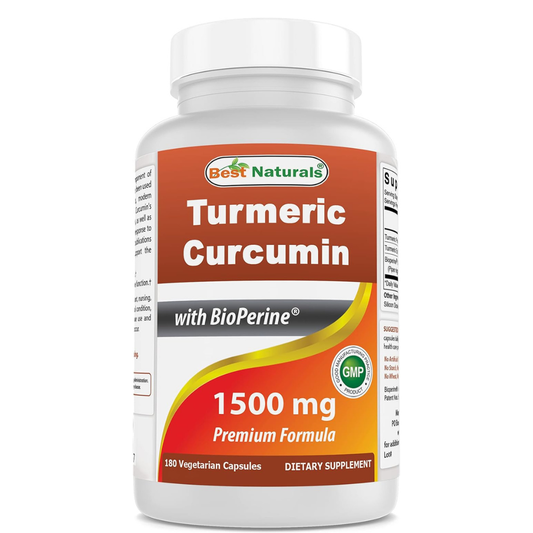 Best Naturals - Turmeric Curcumin 1500mg con Bioperine, 180 capsulas