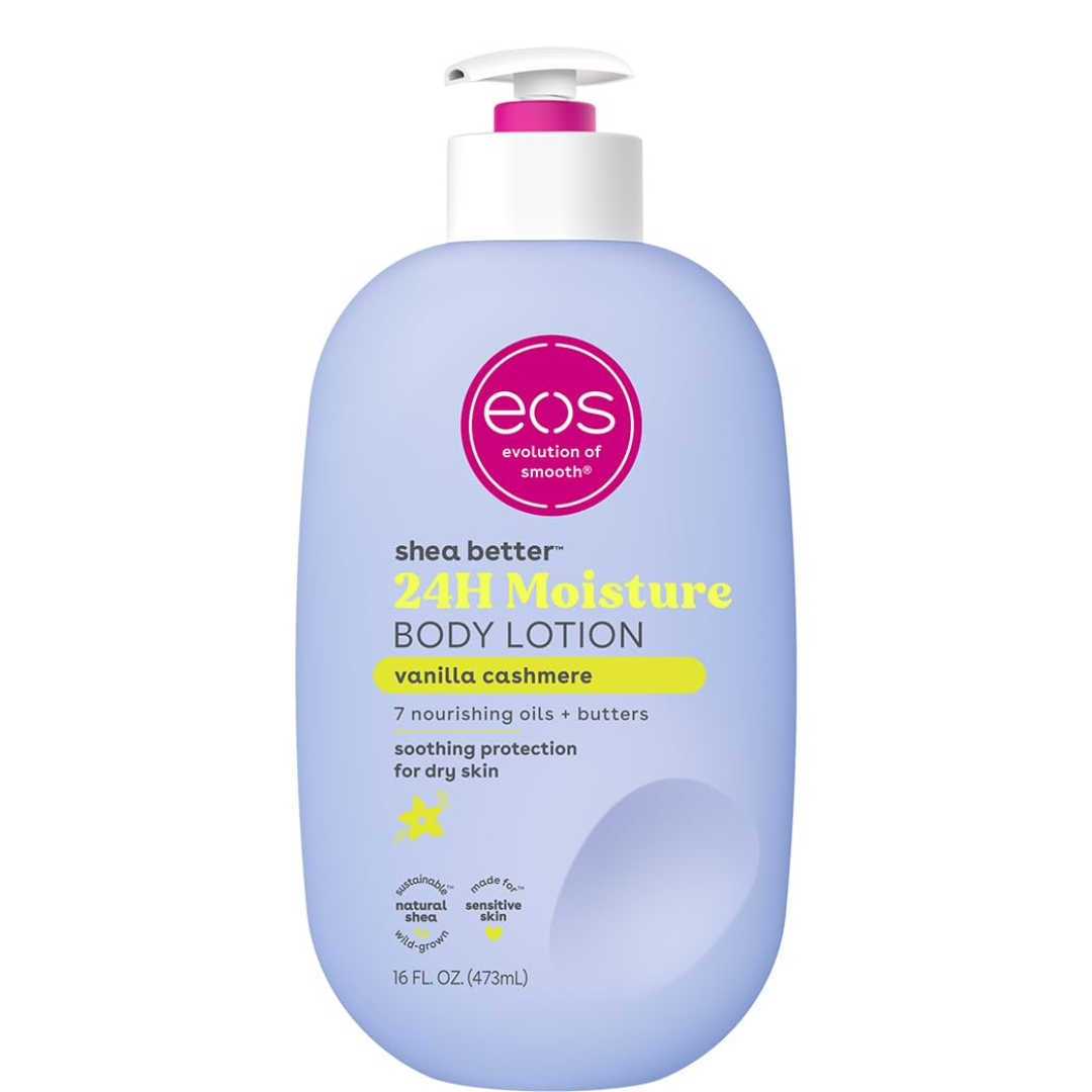 EOS-  Shea Better Loción corporal Vanilla Cashmere, cuidado de la piel con humedad las 24 horas- 473ml
