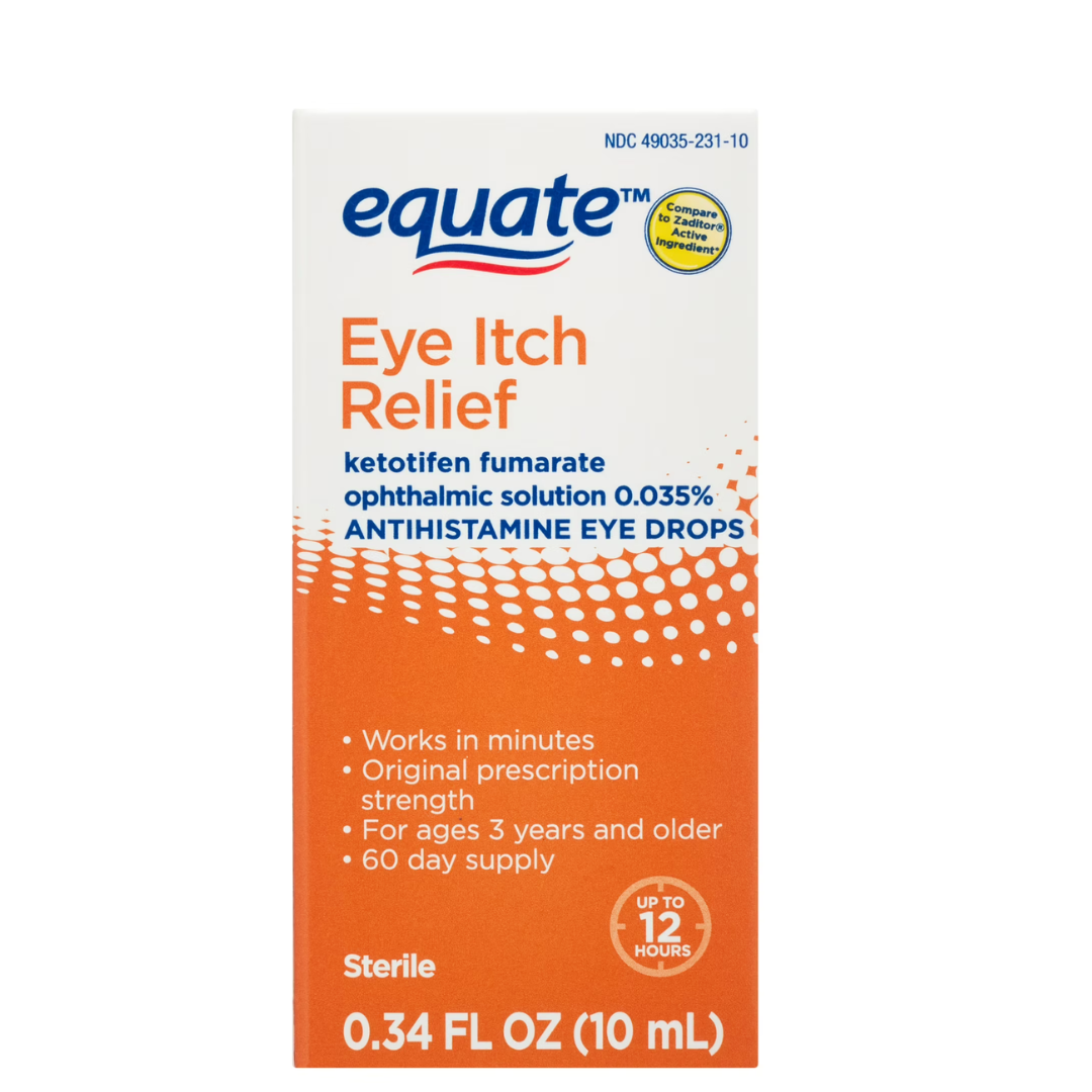Equate Gotas Oftálmicas Antihistamínicas para Aliviar la Comezón Ocular, 10ml