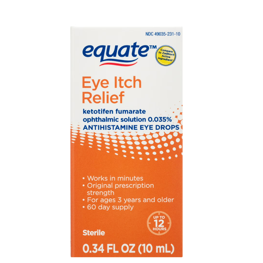 Equate Gotas Oftálmicas Antihistamínicas para Aliviar la Comezón Ocular, 10ml