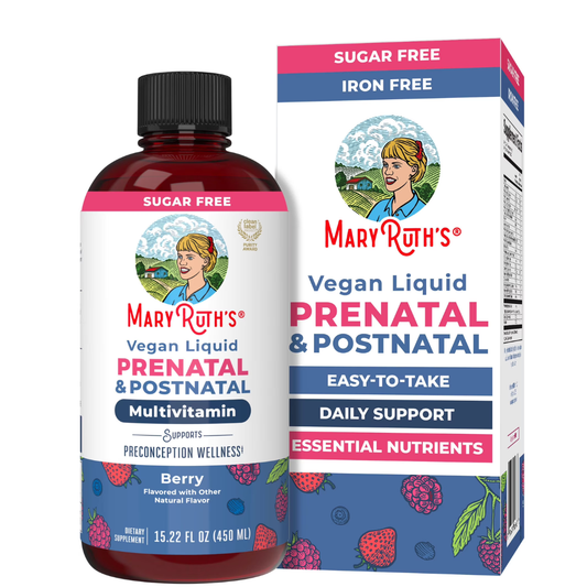 MaryRuth Organics Multivitamínico Líquido Prenatal y Posnatal, Berry, sin Azúcar,450ml