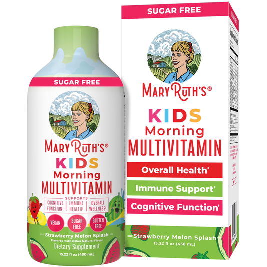 MaryRuth Organics Kids Multivitamínico Líquido para la Salud de los Niños, sabor a Melón y Fresa - 450ml