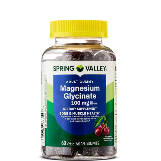 Spring Valley - Magnesio Glycinate 100mg sabor cereza, 60 capsulas