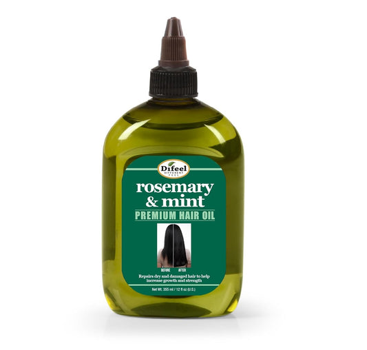 Difeel Aceite para el cabello de Romero y Menta prémium con biotina, 355ml.  Natural para el crecimiento del cabello y biotina