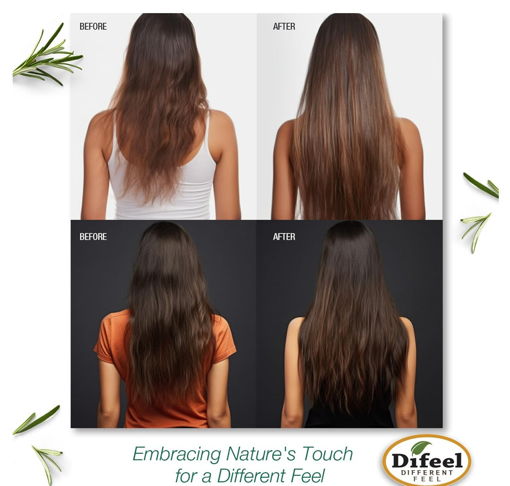 Difeel Aceite para el cabello de Romero y Menta prémium con biotina, 355ml.  Natural para el crecimiento del cabello y biotina