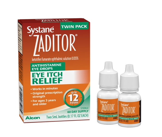 Systane Zaditor Gotas Oftálmicas Antihistamínicas para Alivio Diario de la Picazón por Alergia Ocular para 3 Años en Adelante - 10 ml